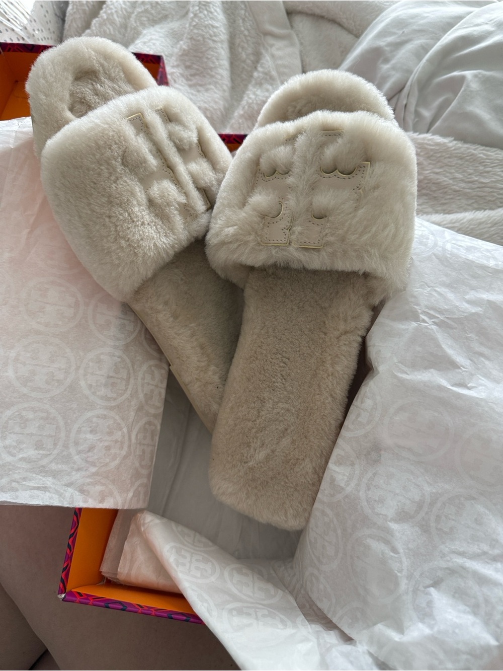 Tory Burch Shearling Slides - Picture 4 of 4